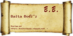 Balta Boáz névjegykártya
